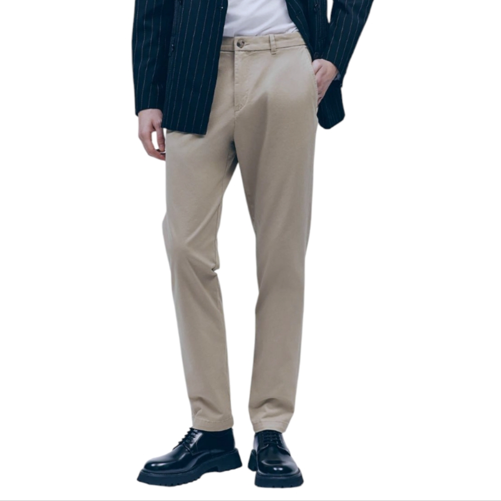 H&M Slim Fit Light Beige Stone Chino 5 Pocket Khakis Men's 32x33 NWT